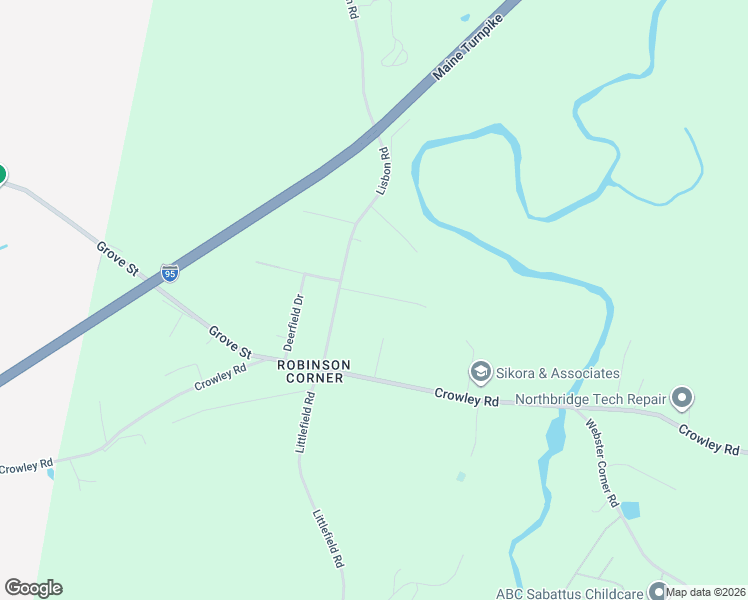 map of restaurants, bars, coffee shops, grocery stores, and more near 576 Lisbon Road in Sabattus