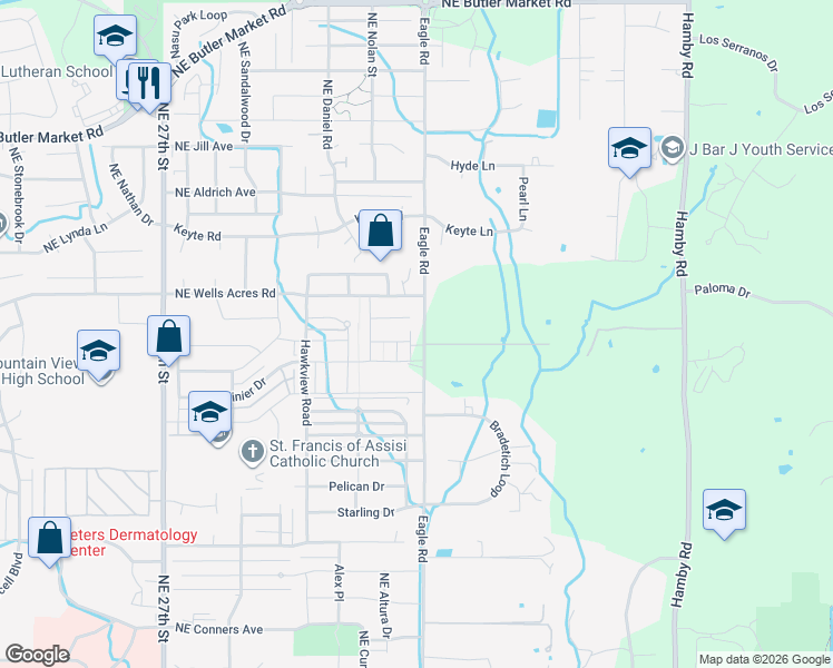 map of restaurants, bars, coffee shops, grocery stores, and more near 21393 Kristin Court in Bend