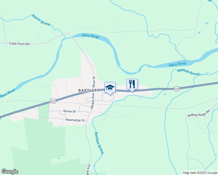 map of restaurants, bars, coffee shops, grocery stores, and more near 1316 Main Street in Bartlett
