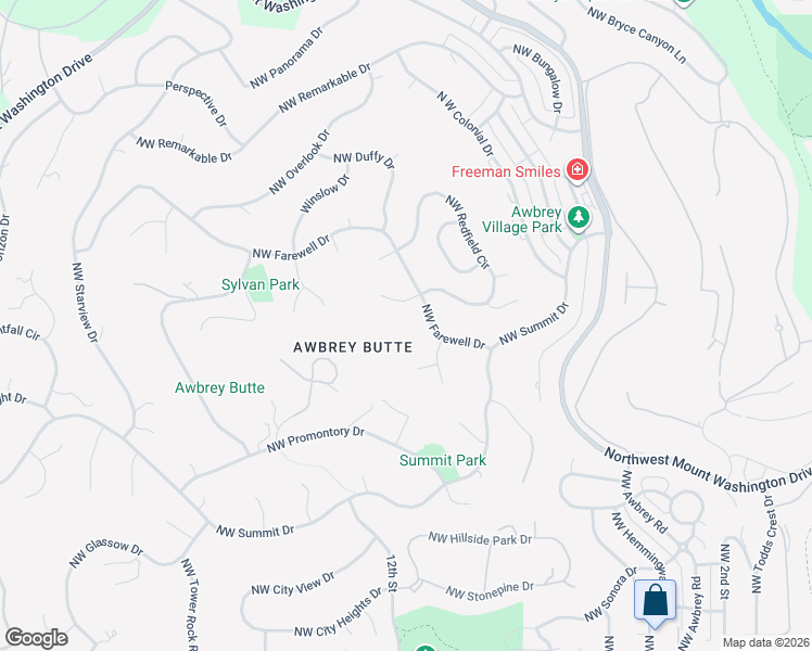 map of restaurants, bars, coffee shops, grocery stores, and more near 1197 Northwest Elliot Court in Bend