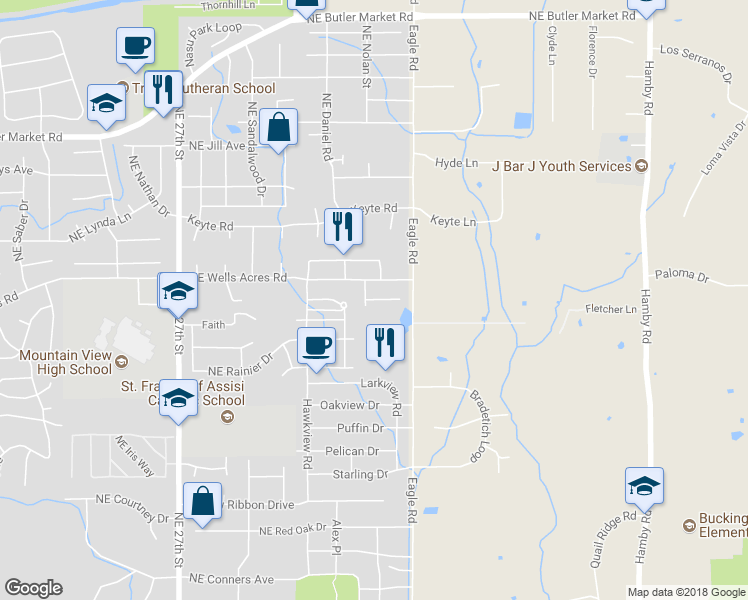 map of restaurants, bars, coffee shops, grocery stores, and more near 21352 Kristin Court in Bend