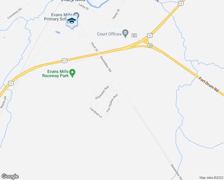 map of restaurants, bars, coffee shops, grocery stores, and more near 28498 Robin Lane in Evans Mills