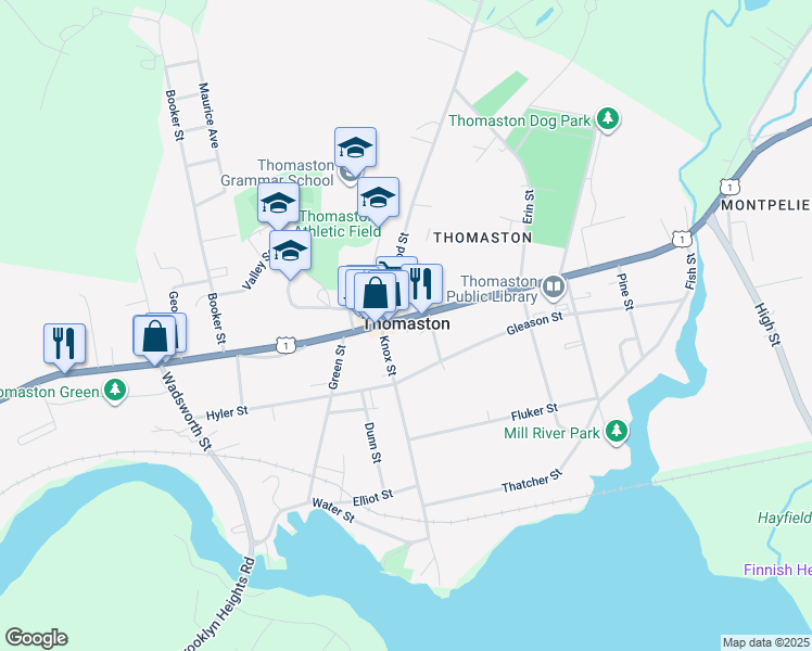 map of restaurants, bars, coffee shops, grocery stores, and more near 5 Congo Avenue in Thomaston