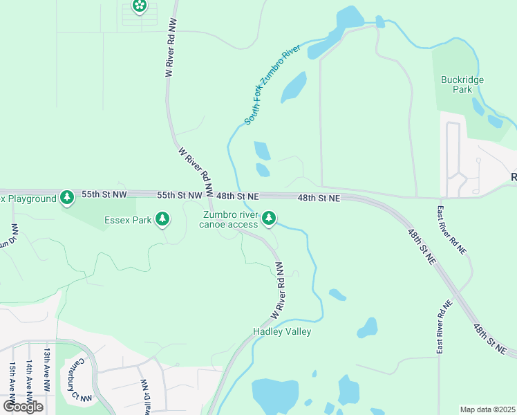 map of restaurants, bars, coffee shops, grocery stores, and more near 5455 West River Road Northwest in Rochester