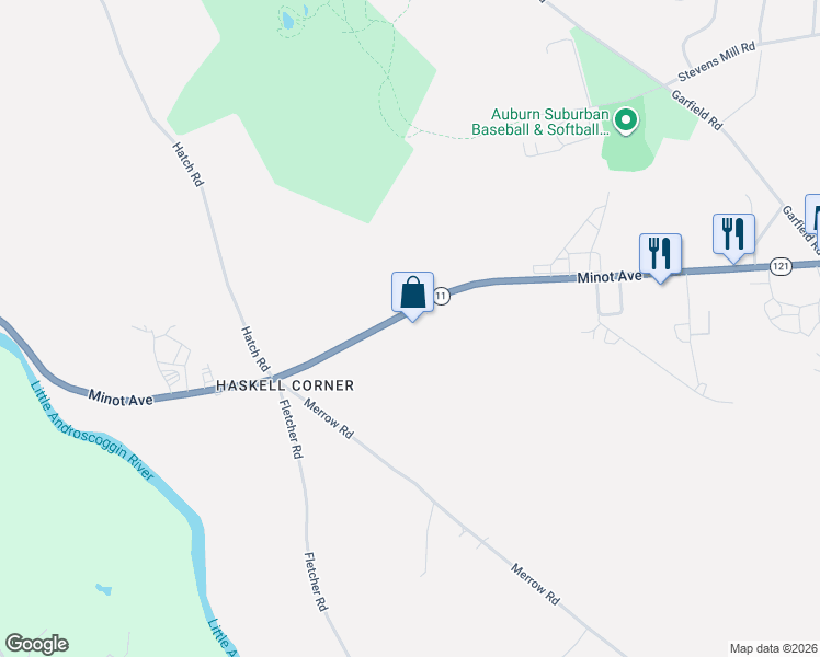 map of restaurants, bars, coffee shops, grocery stores, and more near 1348 Minot Avenue in Auburn