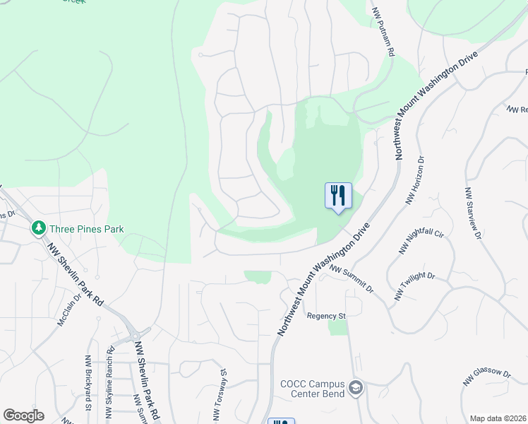 map of restaurants, bars, coffee shops, grocery stores, and more near 2887 Northwest Melville Drive in Bend