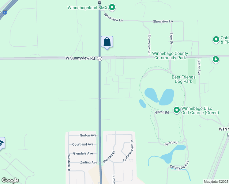 map of restaurants, bars, coffee shops, grocery stores, and more near 48 Kope Avenue in Oshkosh