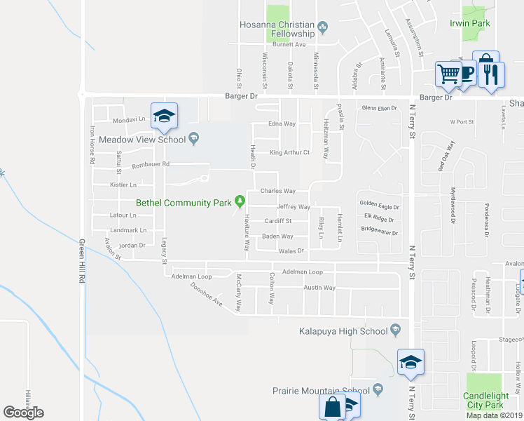 map of restaurants, bars, coffee shops, grocery stores, and more near 5548 Jeffrey Way in Eugene