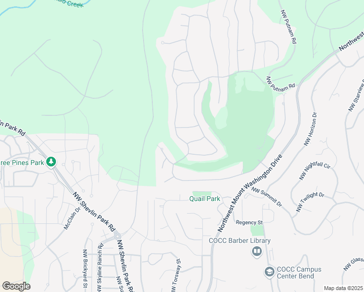 map of restaurants, bars, coffee shops, grocery stores, and more near 2717 Northwest Champion Circle in Bend