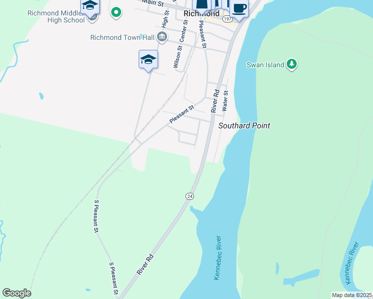 map of restaurants, bars, coffee shops, grocery stores, and more near 777 River Road in Bowdoinham