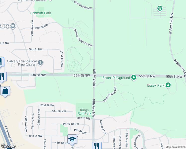 map of restaurants, bars, coffee shops, grocery stores, and more near in Rochester