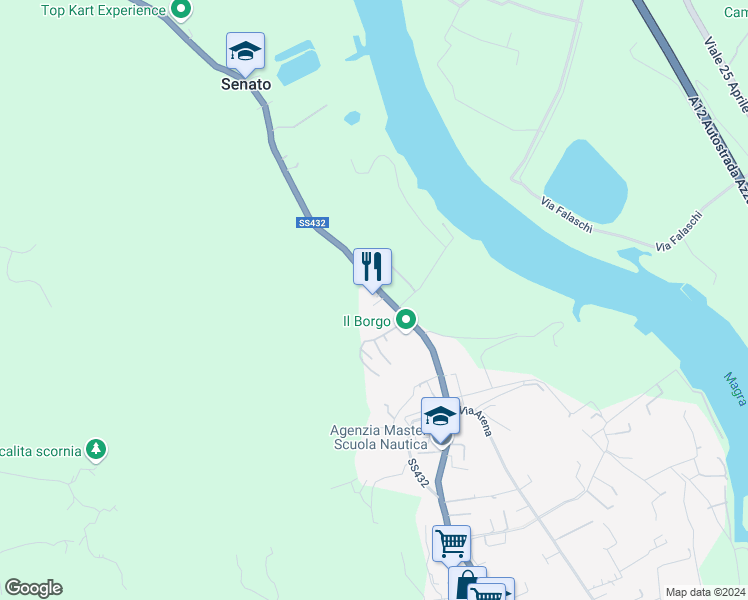 map of restaurants, bars, coffee shops, grocery stores, and more near 1 SS432 in Lerici