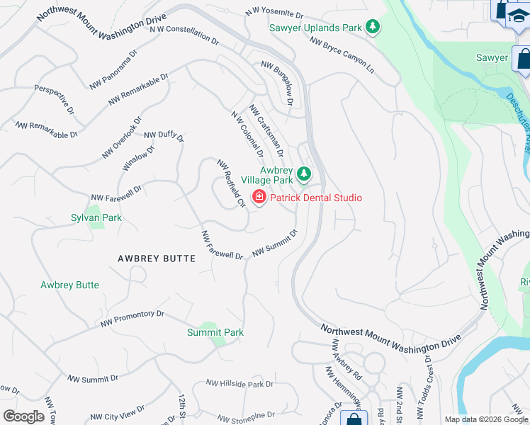 map of restaurants, bars, coffee shops, grocery stores, and more near 1018 Northwest Hale Court in Bend