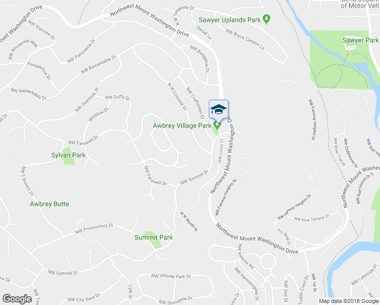 map of restaurants, bars, coffee shops, grocery stores, and more near 1018 Northwest Hale Court in Bend