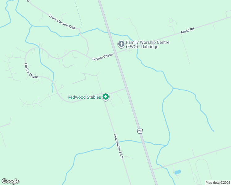 map of restaurants, bars, coffee shops, grocery stores, and more near 815 Wagg Road in Uxbridge