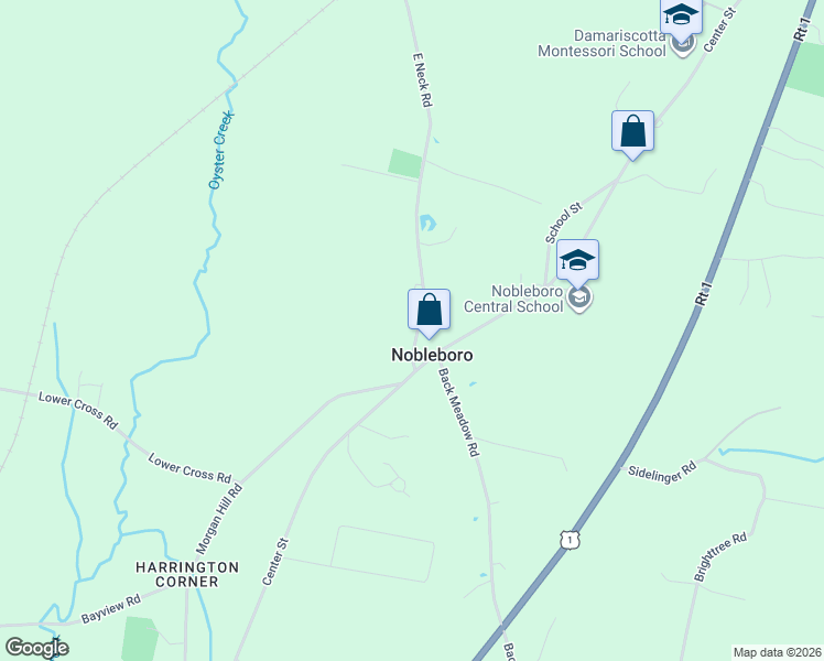 map of restaurants, bars, coffee shops, grocery stores, and more near 16 East Neck Road in Nobleboro
