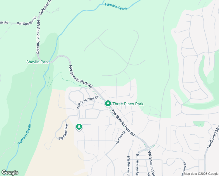 map of restaurants, bars, coffee shops, grocery stores, and more near 19128 Park Commons Drive in Bend