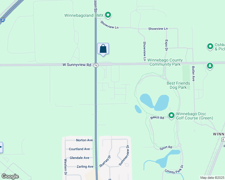 map of restaurants, bars, coffee shops, grocery stores, and more near 4401 Jacktar Road in Oshkosh
