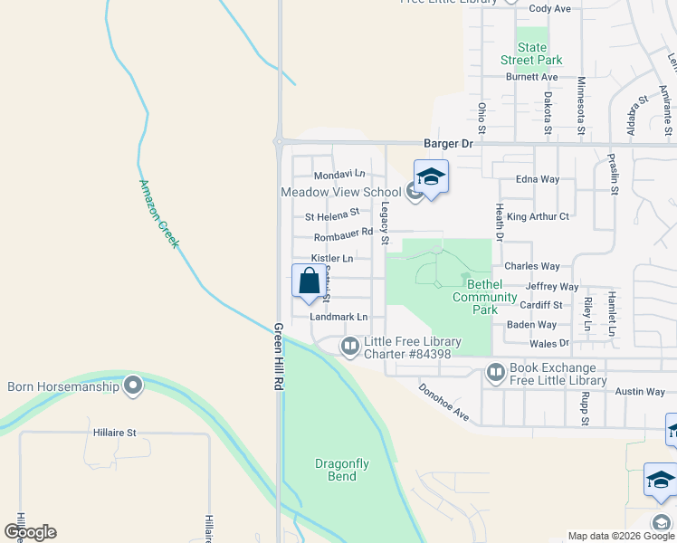 map of restaurants, bars, coffee shops, grocery stores, and more near 5985 Firestone Drive in Eugene