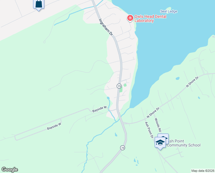 map of restaurants, bars, coffee shops, grocery stores, and more near 24 Headacre Farm Road in Owls Head