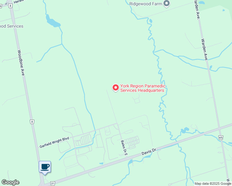 map of restaurants, bars, coffee shops, grocery stores, and more near 80 Bales Drive East in East Gwillimbury