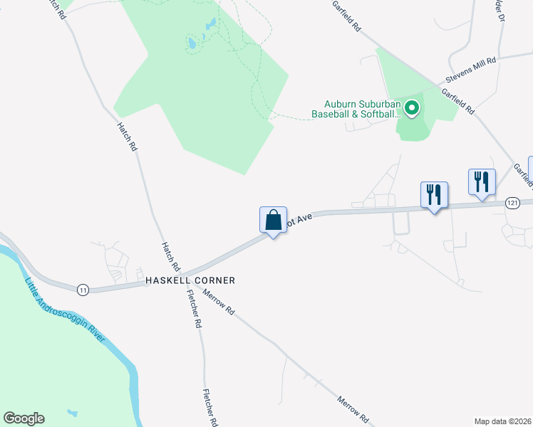 map of restaurants, bars, coffee shops, grocery stores, and more near 1315 Minot Avenue in Auburn