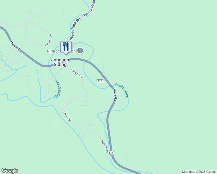 map of restaurants, bars, coffee shops, grocery stores, and more near 13095 Meadowbrook Court in Rapid City