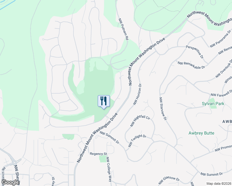 map of restaurants, bars, coffee shops, grocery stores, and more near 3028 Northwest Underhill Place in Bend