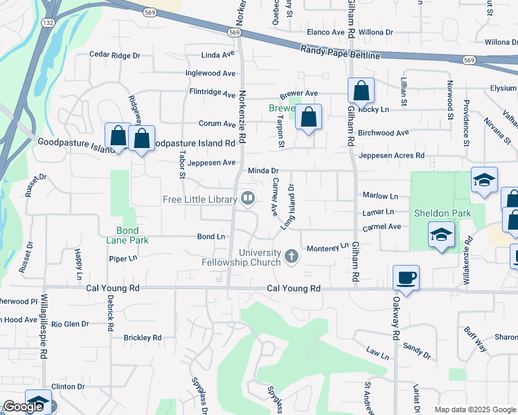 map of restaurants, bars, coffee shops, grocery stores, and more near 1629 Larkspur Loop in Eugene