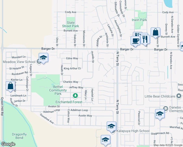 map of restaurants, bars, coffee shops, grocery stores, and more near 1810 Heitzman Way in Eugene