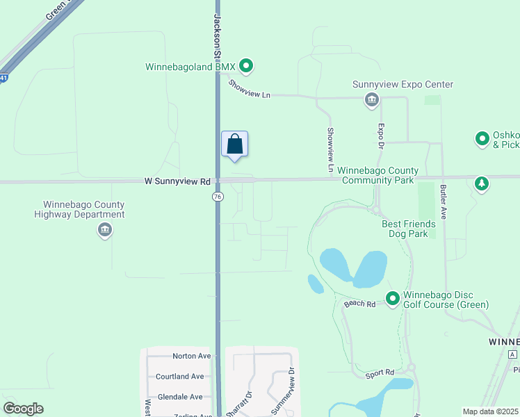 map of restaurants, bars, coffee shops, grocery stores, and more near 4455 Jacktar Road in Oshkosh