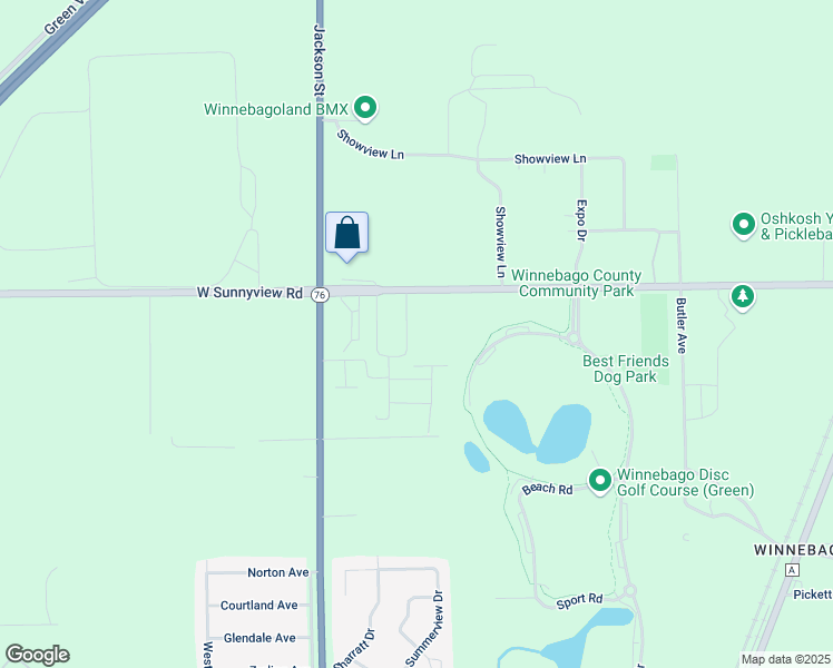 map of restaurants, bars, coffee shops, grocery stores, and more near 4434 Jacktar Road in Oshkosh