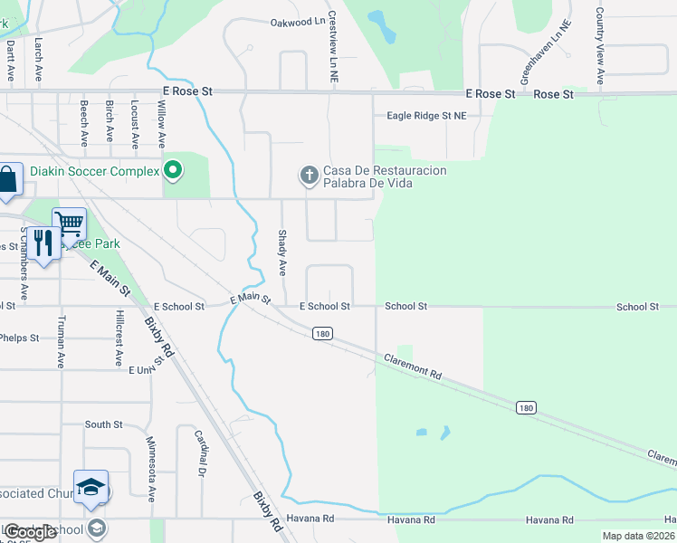 map of restaurants, bars, coffee shops, grocery stores, and more near 546 Morning Drive in Owatonna