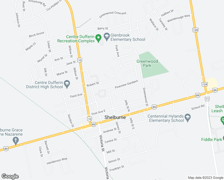 map of restaurants, bars, coffee shops, grocery stores, and more near 507 Pineview Gardens in Shelburne