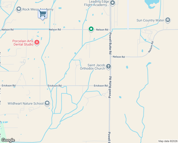 map of restaurants, bars, coffee shops, grocery stores, and more near 22350 Erickson Road in Bend