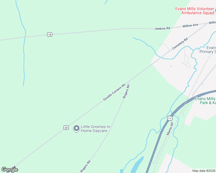 map of restaurants, bars, coffee shops, grocery stores, and more near 28567 Goulds Corners Road in Evans Mills