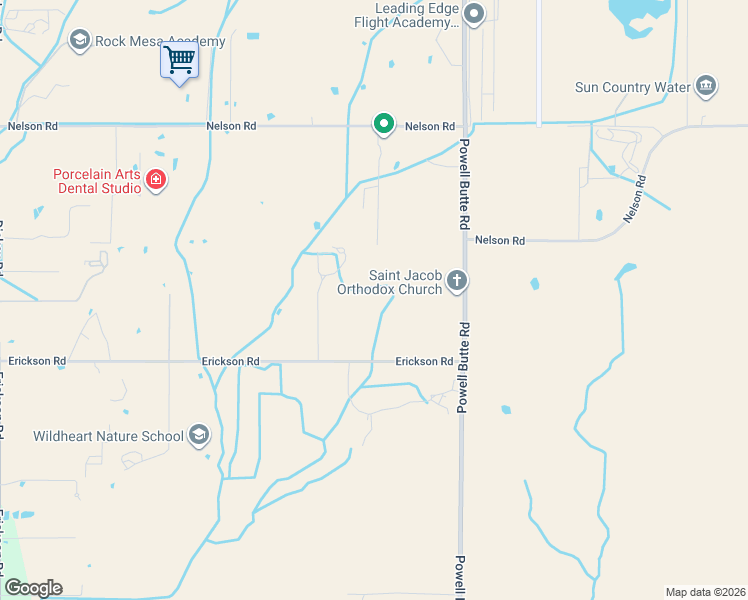 map of restaurants, bars, coffee shops, grocery stores, and more near 22350 Erickson Road in Bend