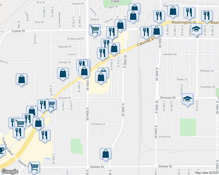 map of restaurants, bars, coffee shops, grocery stores, and more near 1402 South 32nd Street in Manitowoc