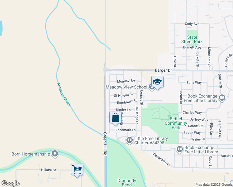 map of restaurants, bars, coffee shops, grocery stores, and more near 6035 Saint Helena Street in Eugene
