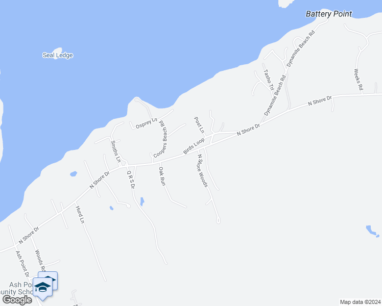 map of restaurants, bars, coffee shops, grocery stores, and more near 216 South Shore Drive in Owls Head