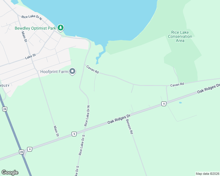 map of restaurants, bars, coffee shops, grocery stores, and more near 7269 Cavan Road in Bewdley