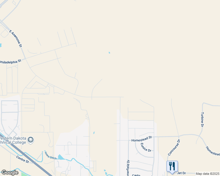 map of restaurants, bars, coffee shops, grocery stores, and more near 2900 East Anamosa Street in Rapid City