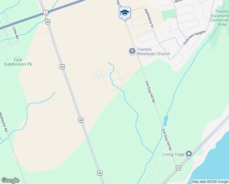 map of restaurants, bars, coffee shops, grocery stores, and more near 29 Cattail Crescent in Quinte West