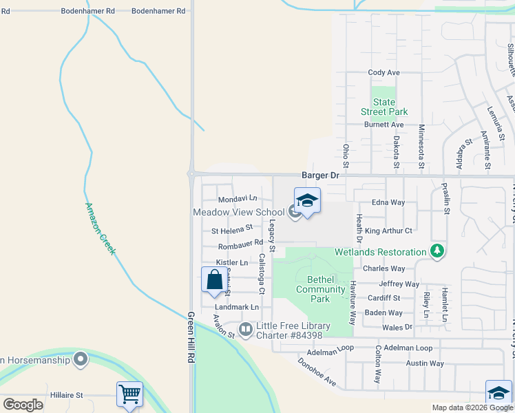 map of restaurants, bars, coffee shops, grocery stores, and more near 1740 Calistoga Court in Eugene