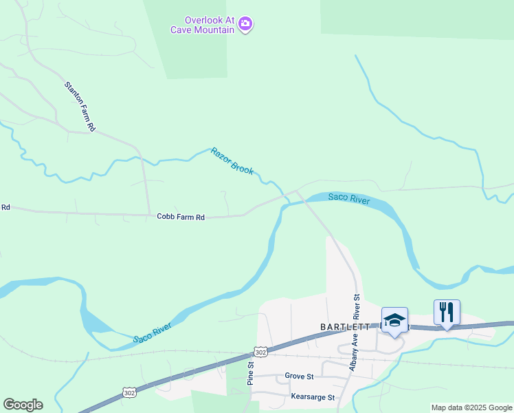map of restaurants, bars, coffee shops, grocery stores, and more near Cobb Farm Road in Carroll County