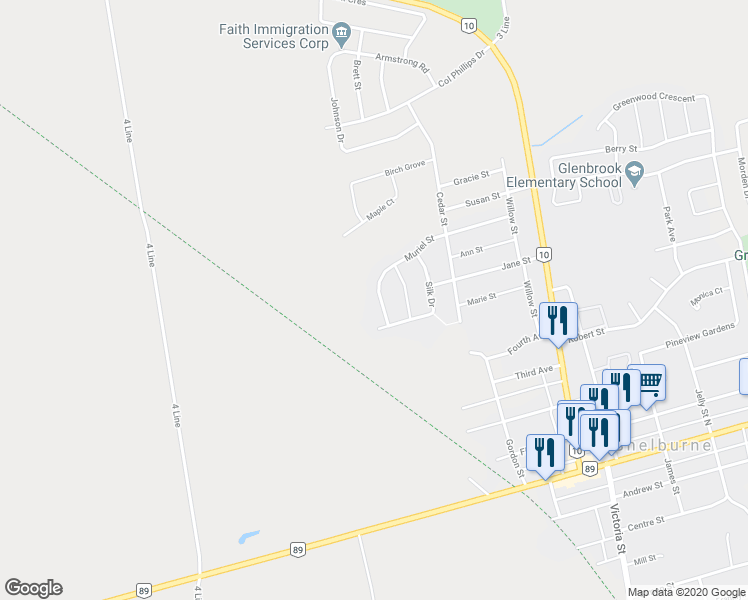map of restaurants, bars, coffee shops, grocery stores, and more near 228 Muriel Street in Shelburne