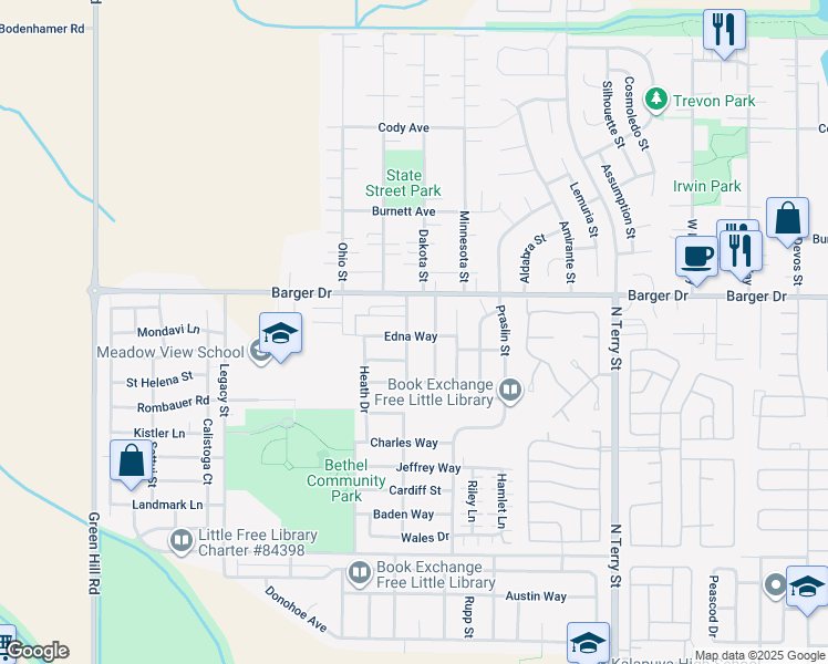 map of restaurants, bars, coffee shops, grocery stores, and more near 1915 Enchantment Drive in Eugene