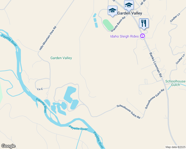 map of restaurants, bars, coffee shops, grocery stores, and more near 82 Old Crouch Road in Garden Valley