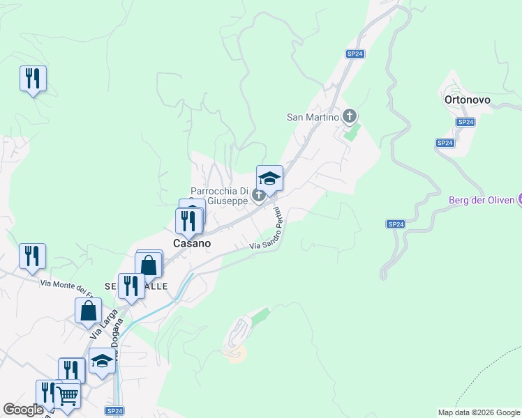 map of restaurants, bars, coffee shops, grocery stores, and more near in Province of La Spezia