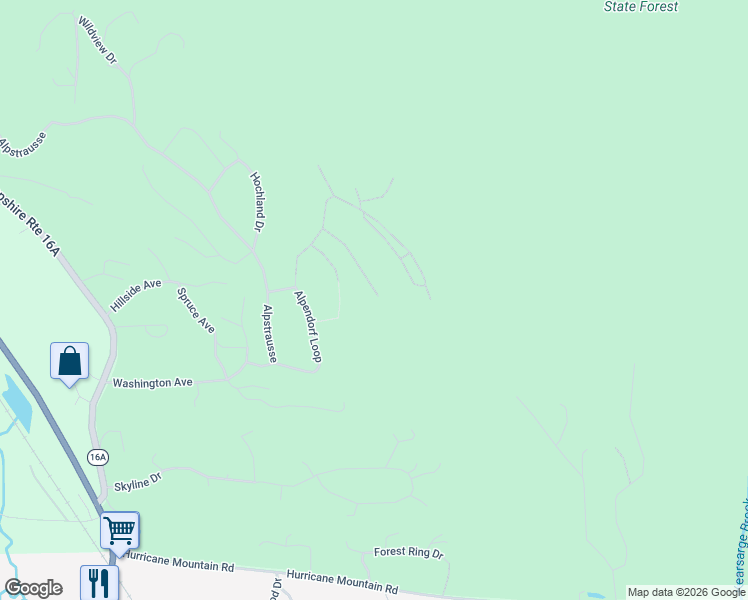 map of restaurants, bars, coffee shops, grocery stores, and more near 1 Washington Street in Conway